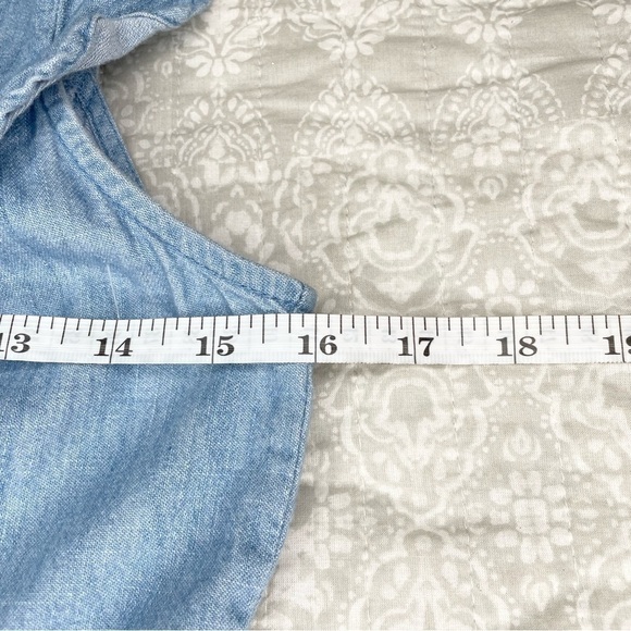 Old Navy Blue Chambray V-Neck Surplice Ruffle Sleeve Jumpsuit Extra Small - Picture 9 of 13